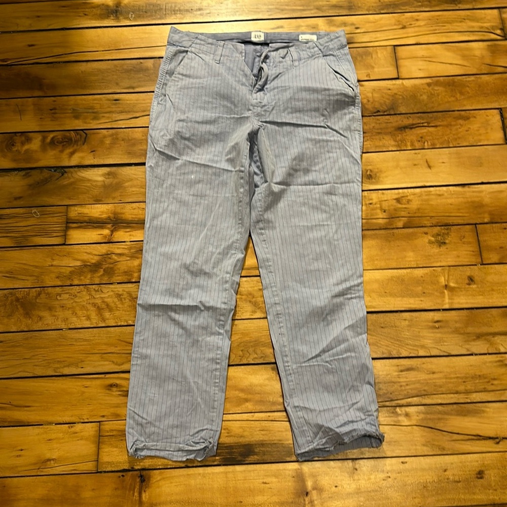 Gap chino pants. Lavender with horizontal stripes